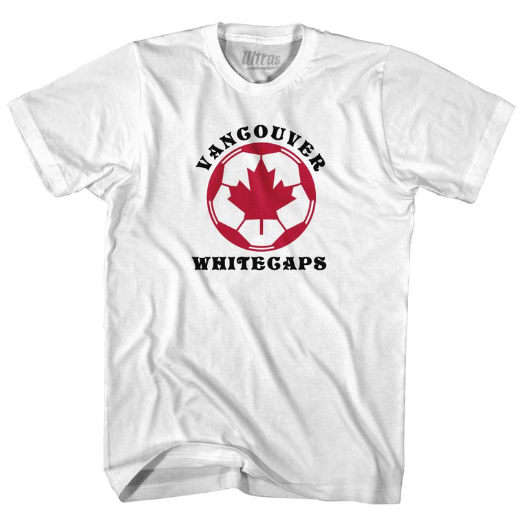Vancouver Whitecaps Soccer Canada Leaf Ball Logo Adult Cotton T-Shirt by Ultras