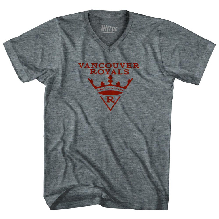 Vancouver Royals Crest Soccer Adult Tri-Blend V-Neck Womens Junior Cut T-Shirt by Ultras