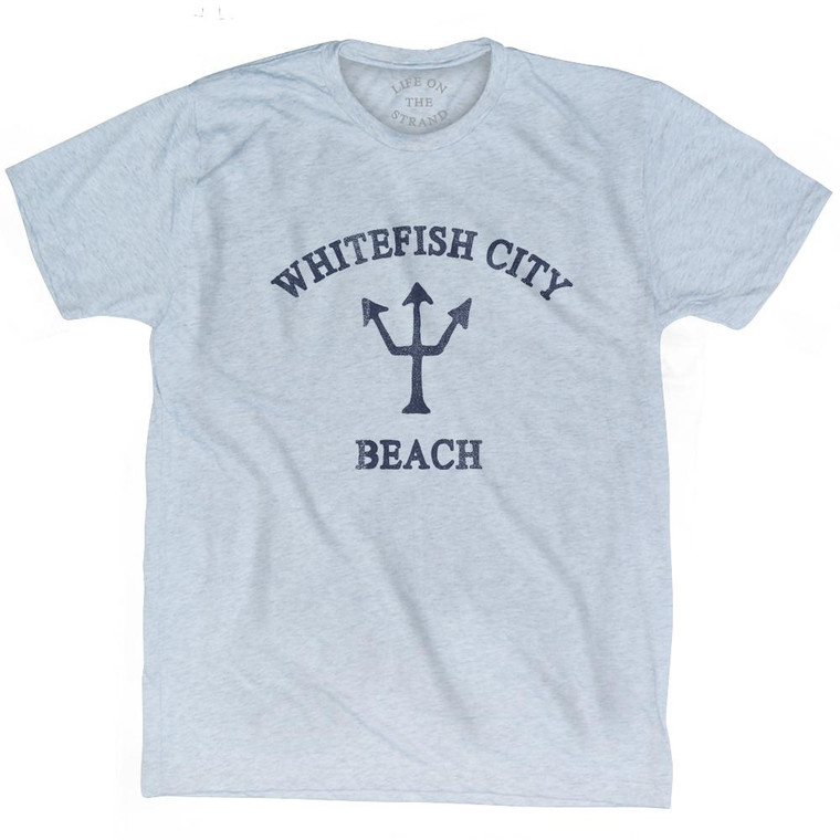 Montana Whitefish City Beach Trident Adult Tri-Blend T-Shirt by Ultras