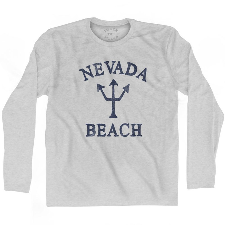 Nevada Beach Trident Adult Cotton Long Sleeve T-Shirt by Ultras