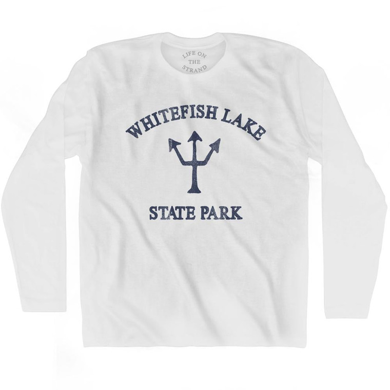 Montana Whitefish Lake State Park Trident Adult Cotton Long Sleeve T-Shirt by Ultras