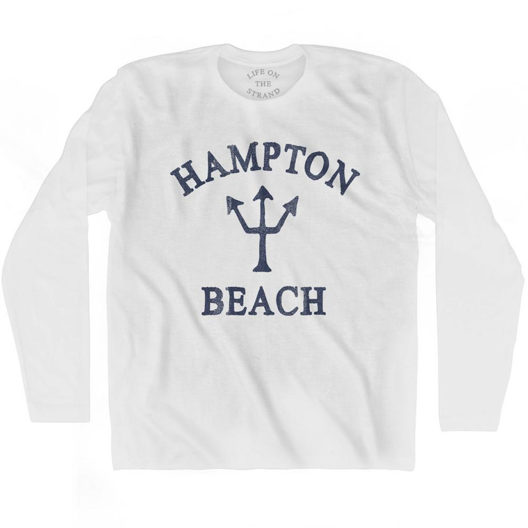 New Hampshire Hampton Beach Trident Adult Cotton Long Sleeve T-Shirt by Ultras