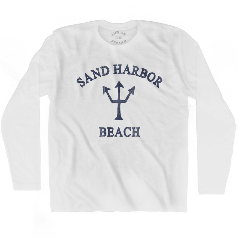 Nevada Sand Harbor Beach Trident Adult Cotton Long Sleeve T-Shirt by Ultras