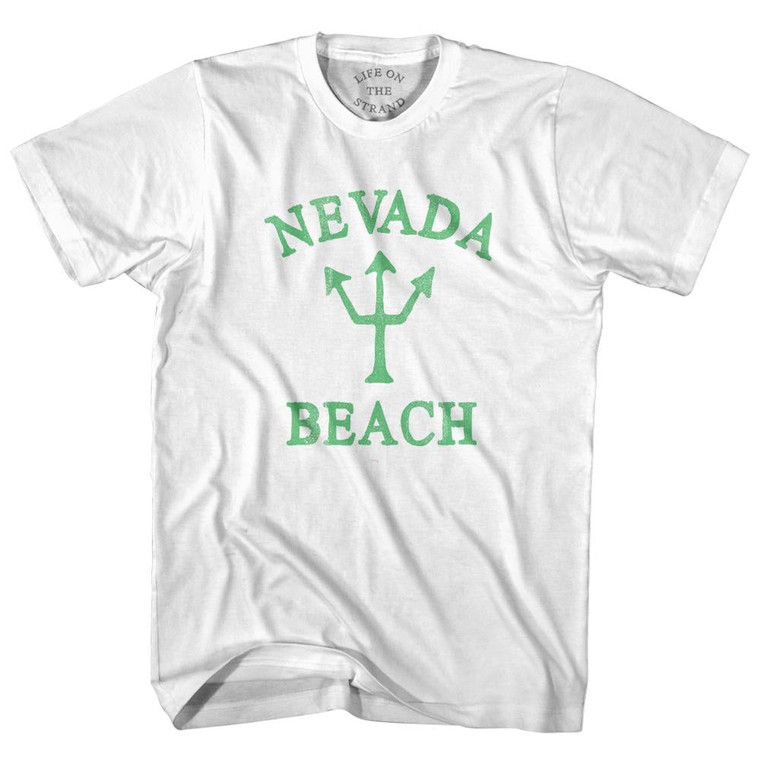Nevada Beach Emerald Art Trident Adult Cotton T-Shirt by Ultras
