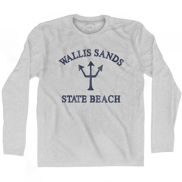 New Hampshire Wallis Sands State Beach Trident Adult Cotton Long Sleeve T-Shirt by Ultras