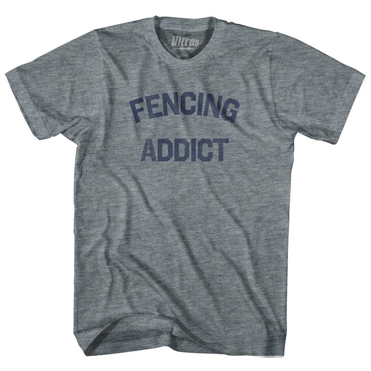Fencing Addict Adult Tri-Blend T-shirt - Athletic Grey