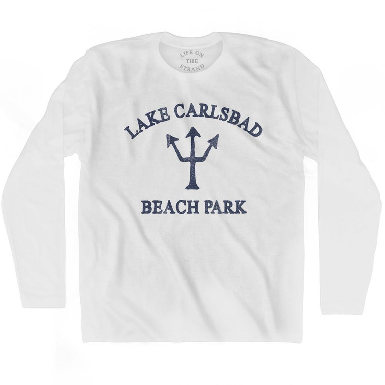 New Mexico Lake Carlsbad Beach Park Trident Adult Cotton Long Sleeve T-Shirt by Ultras