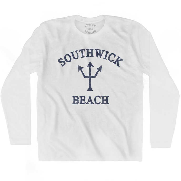 New York Southwick Beach Trident Adult Cotton Long Sleeve T-Shirt by Ultras