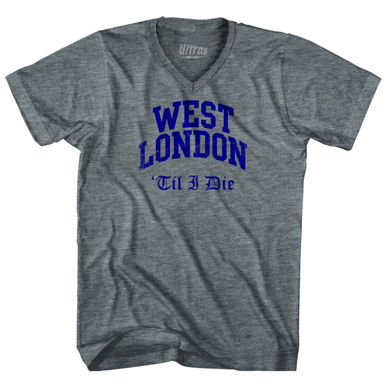 Chelsea West London Til I Die Soccer Adult Tri-Blend V-neck T-shirt by Ultras