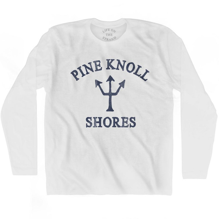 Pine Knoll Shores Trident Adult Cotton Long Sleeve T-shirt by Ultras