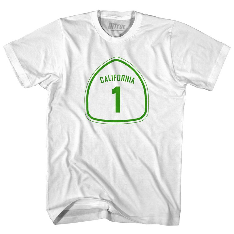 California 1 Highway Sign Adult Cotton T-shirt by Ultras