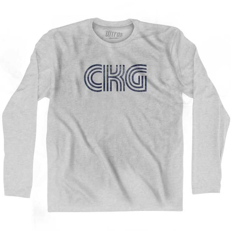 Chongqing CKG Airport Adult Cotton Long Sleeve T-shirt - Grey Heather