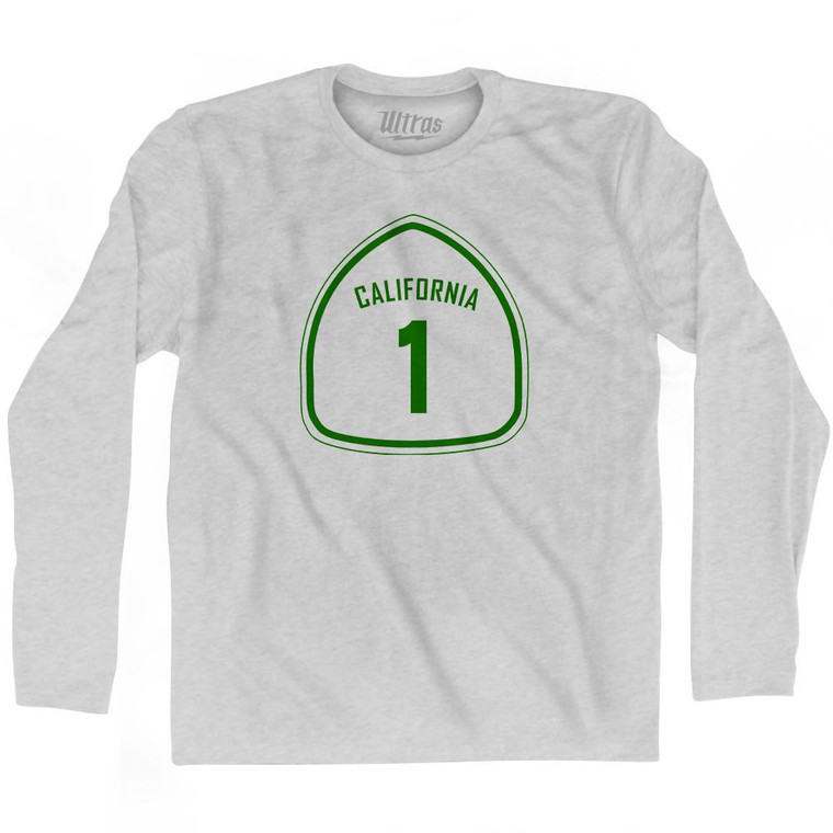 California 1 Pacific Coast Highway Adult Cotton Long Sleeve T-shirt by Ultras