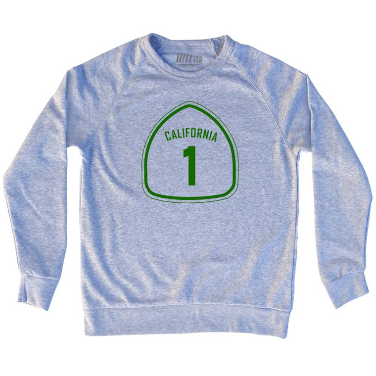 California 1 Pacific Coast Highway Adult Tri-Blend Sweatshirt by Ultras