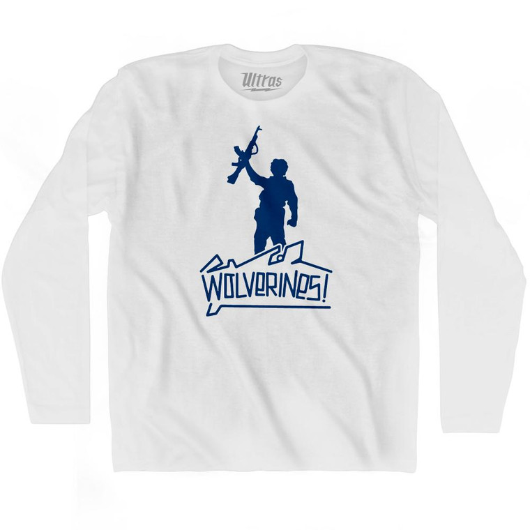 Red Dawn Wolverines Graffiti Adult Cotton Long Sleeve T-shirt by Ultras