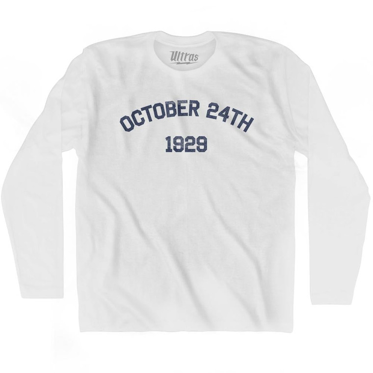 October 24th 1929 Stock Market Crash Adult Cotton Long Sleeve T-shirt by Ultras