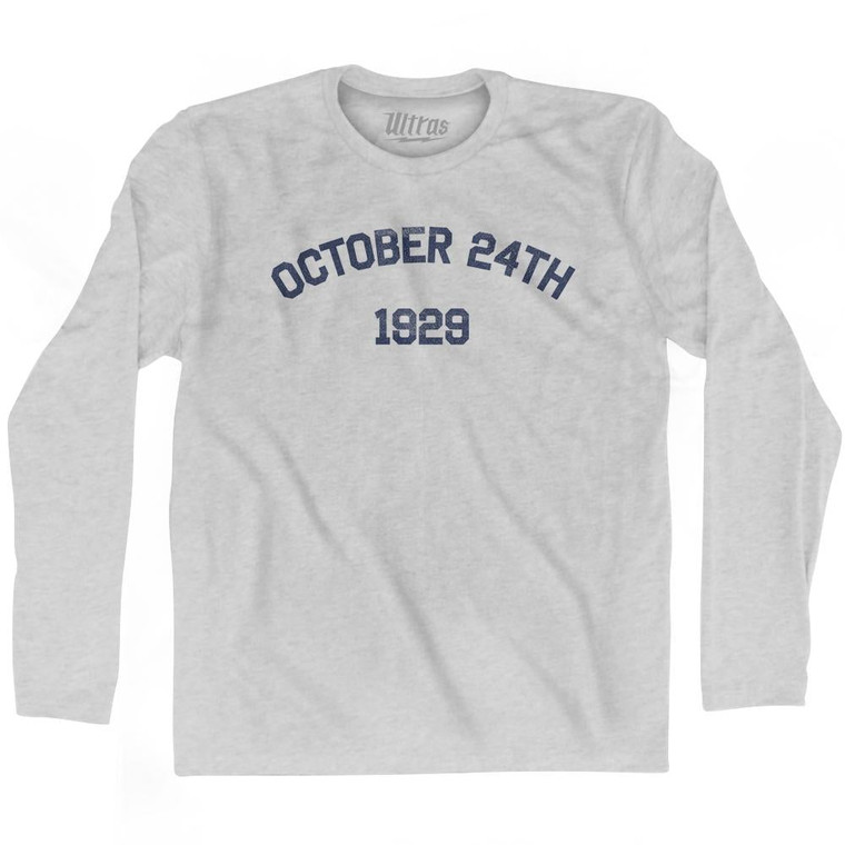 October 24th 1929 Stock Market Crash Adult Cotton Long Sleeve T-shirt by Ultras