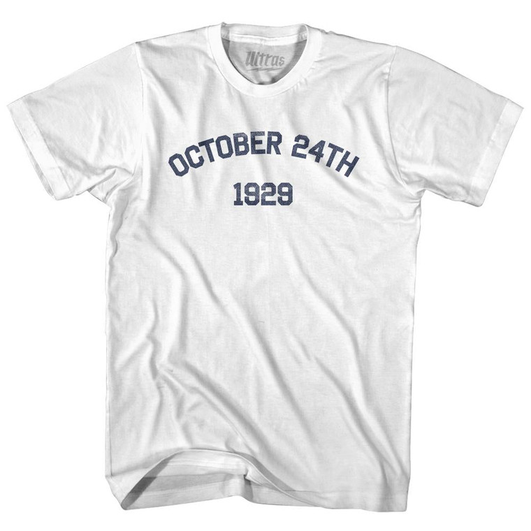 October 24th 1929 Stock Market Crash Womens Cotton Junior Cut T-Shirt by Ultras