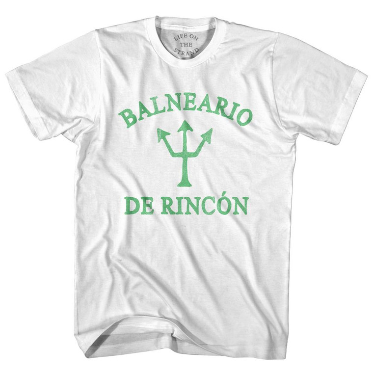 Puerto Rico Balneario De Rincon Emerald Art Trident Adult Cotton T-Shirt by Ultras