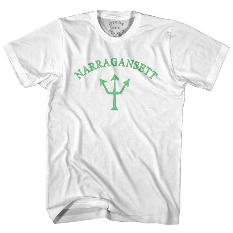 Rhode Island Narragansett Emerald Art Trident Womens Cotton Junior Cut T-Shirt by Ultras