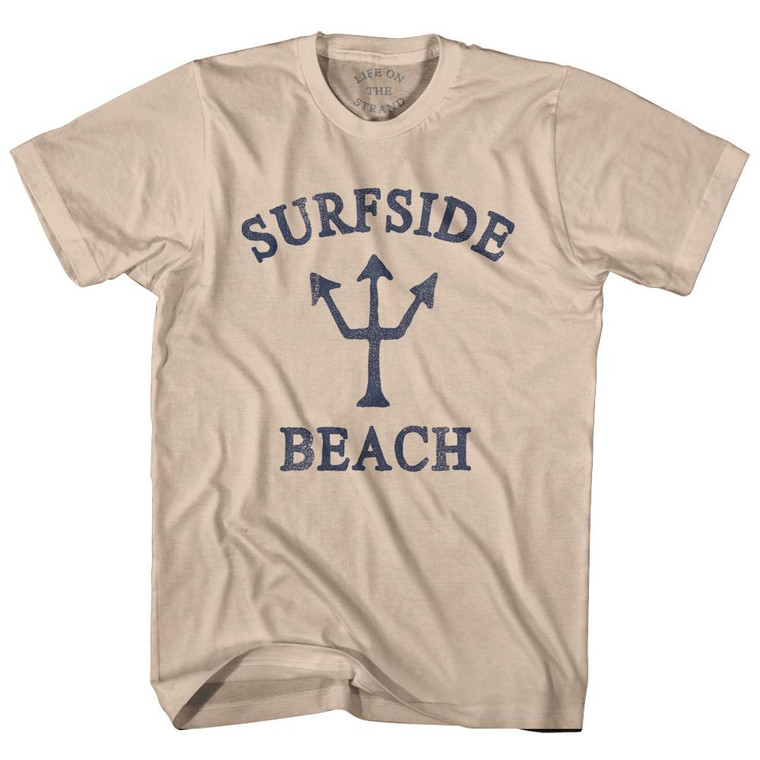 Texas Surfside Beach Trident Adult Cotton T-Shirt by Ultras