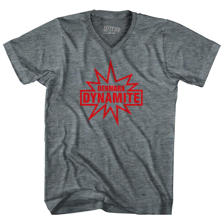 Denmark Dynamite Soccer Tri-Blend V-neck Womens Junior Cut T-shirt by Ultras