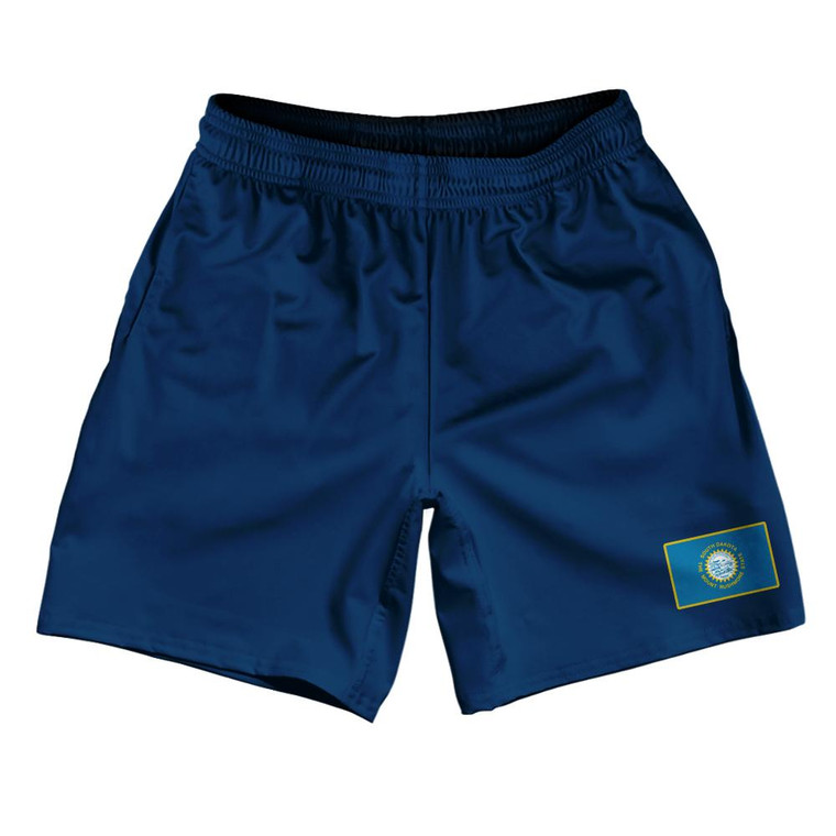 South Dakota State Heritage Flag Athletic Running Fitness Exercise Shorts 7" Inseam Made in USA Shorts by Ultras