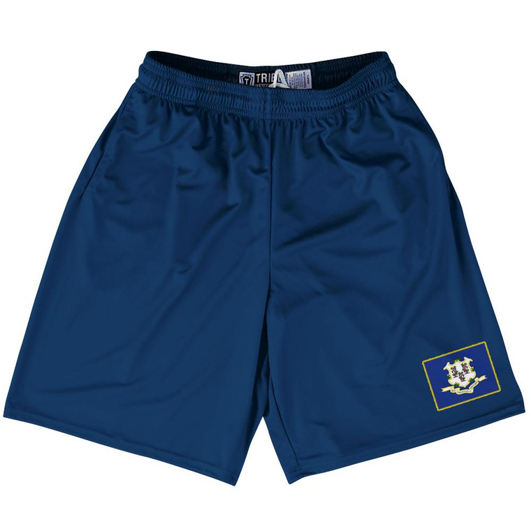 Connecticut State Heritage Flag Lacrosse Shorts Made in USA by Ultras