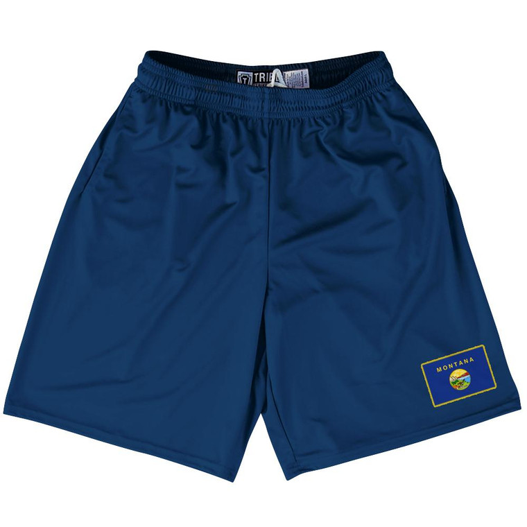 Montana State Heritage Flag Lacrosse Shorts Made in USA by Ultras
