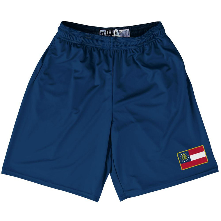 Georgia State Heritage Flag Lacrosse Shorts Made in USA by Ultras
