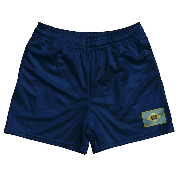 Delaware State Heritage Flag Rugby Shorts Made in USA by Ultras