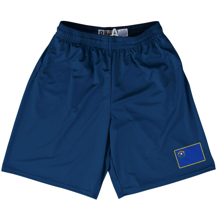 Nevada State Heritage Flag Lacrosse Shorts Made in USA by Ultras