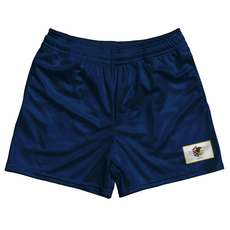 Illinois State Heritage Flag Rugby Shorts Made in USA by Ultras