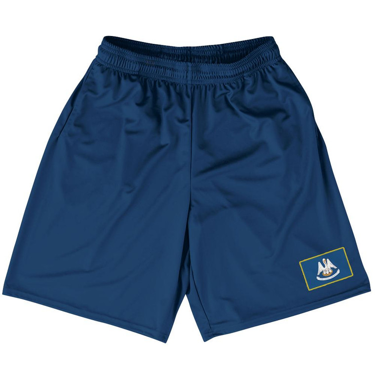 Louisiana State Heritage Flag Basketball Practice Shorts Made In USA by Ultras