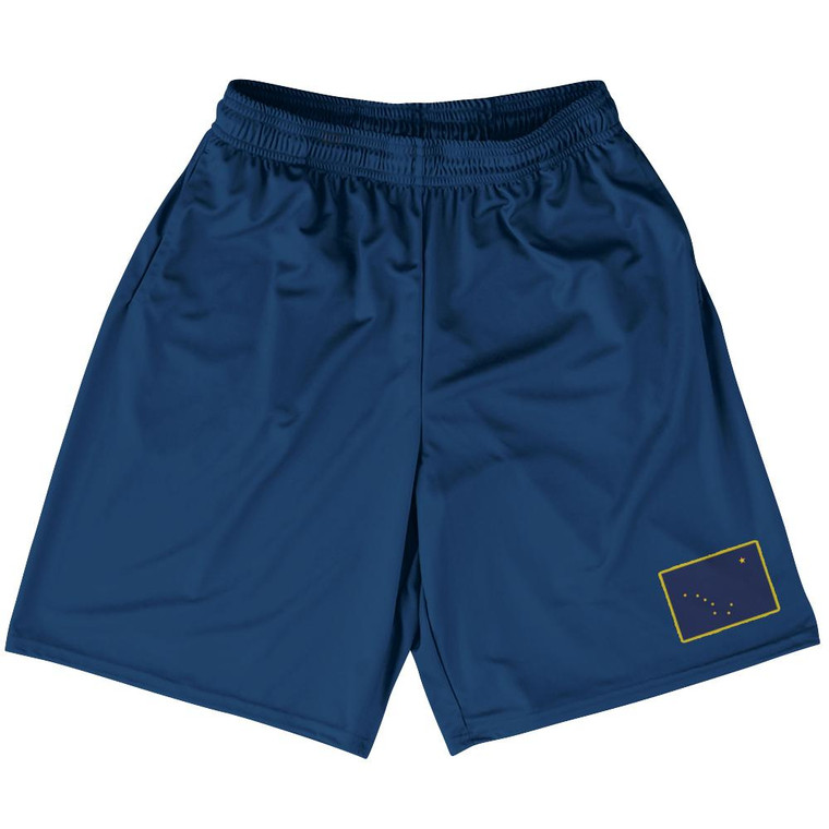 Alaska State Heritage Flag Basketball Practice Shorts Made In USA by Ultras
