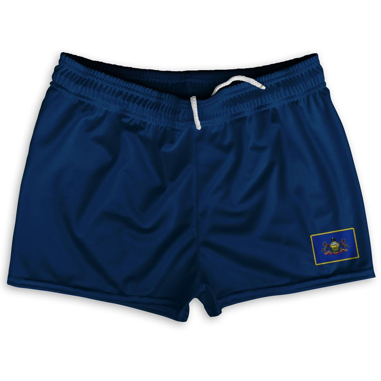 Pennsylvania State Heritage Flag Shorty Short Gym Shorts 2.5" Inseam Made in USA by Ultras