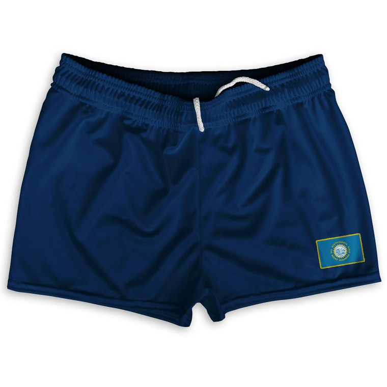 South Dakota State Heritage Flag Shorty Short Gym Shorts 2.5" Inseam Made in USA by Ultras