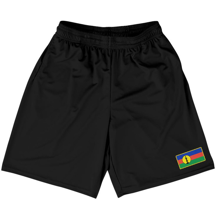 New Caledonia Country Heritage Flag Basketball Practice Shorts Made In USA by Ultras