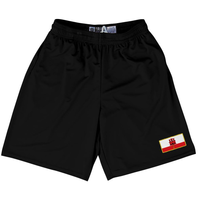 Gibraltar Country Heritage Flag Lacrosse Shorts Made In USA by Ultras