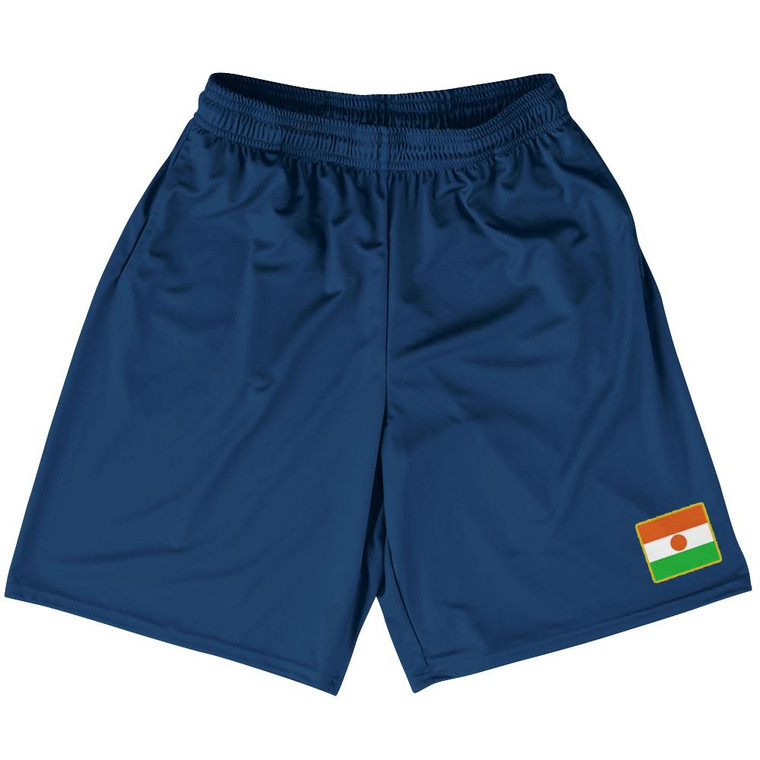 Niger Country Heritage Flag Basketball Practice Shorts Made In USA by Ultras