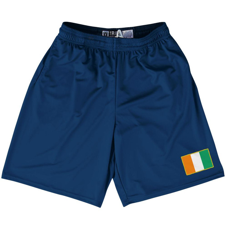 Ivory Coast Country Heritage Flag Lacrosse Shorts Made In USA by Ultras