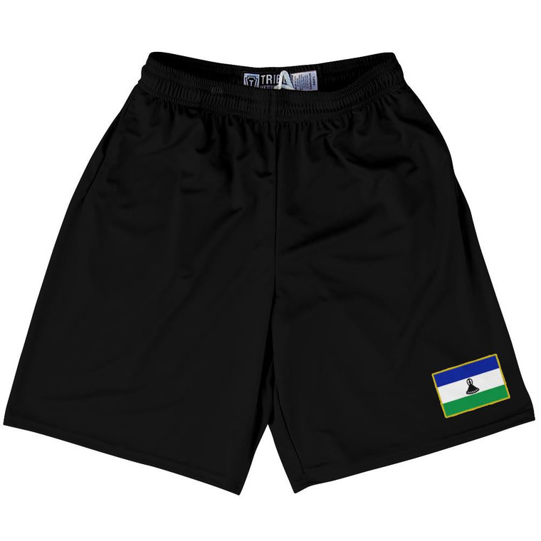 Lesotho Country Heritage Flag Lacrosse Shorts Made In USA by Ultras