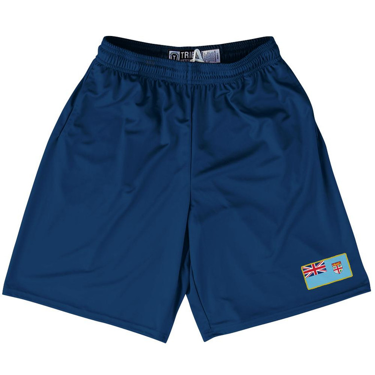 Fiji Country Heritage Flag Lacrosse Shorts Made In USA by Ultras