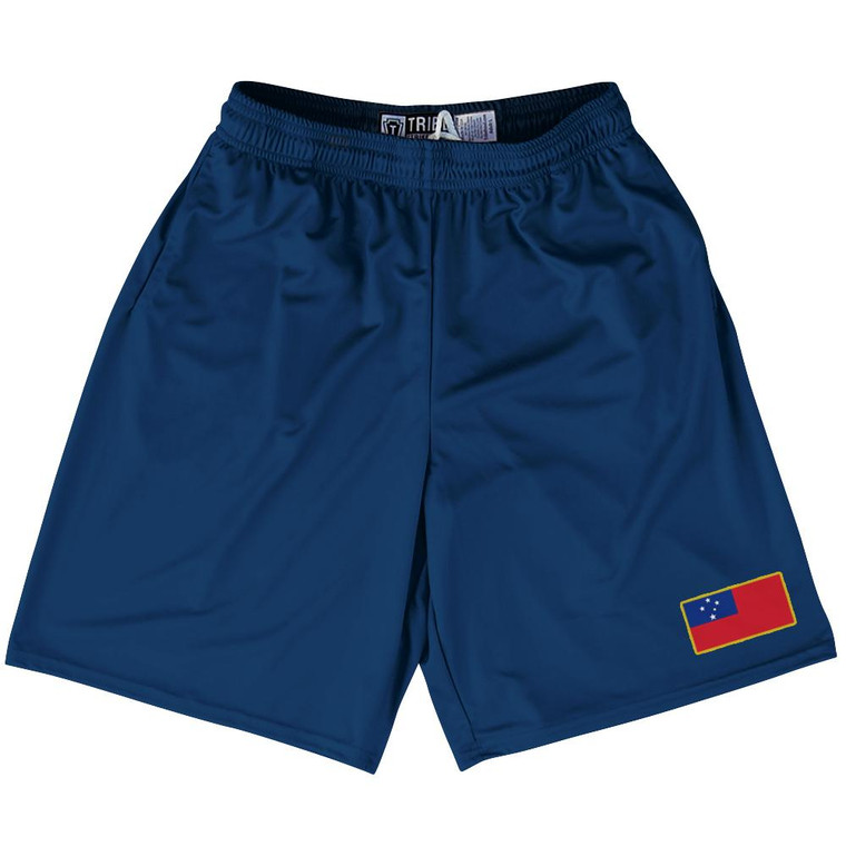 Samoa Country Heritage Flag Lacrosse Shorts Made In USA by Ultras