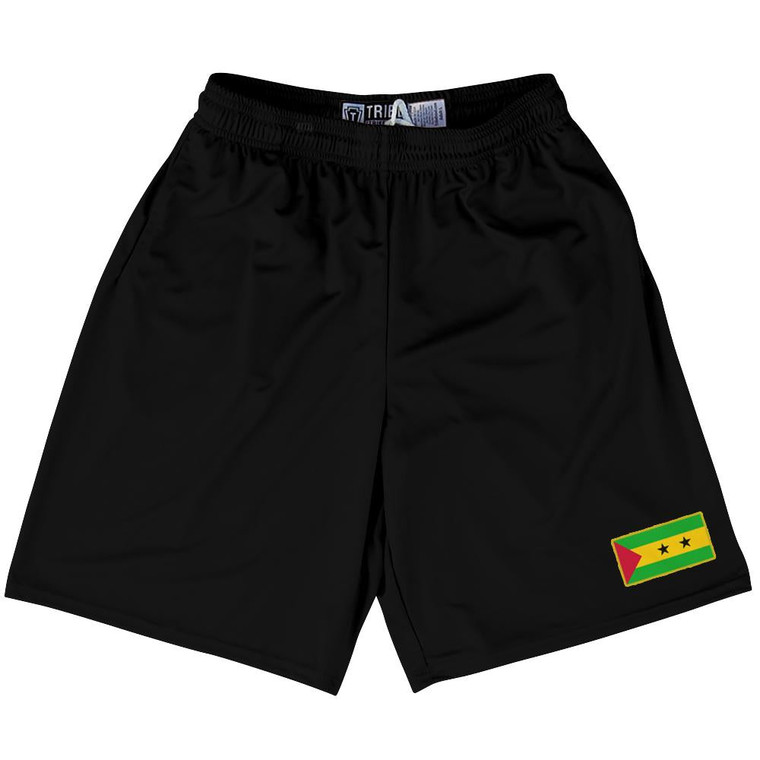 Sao Tome And Principe Country Heritage Flag Lacrosse Shorts Made In USA by Ultras