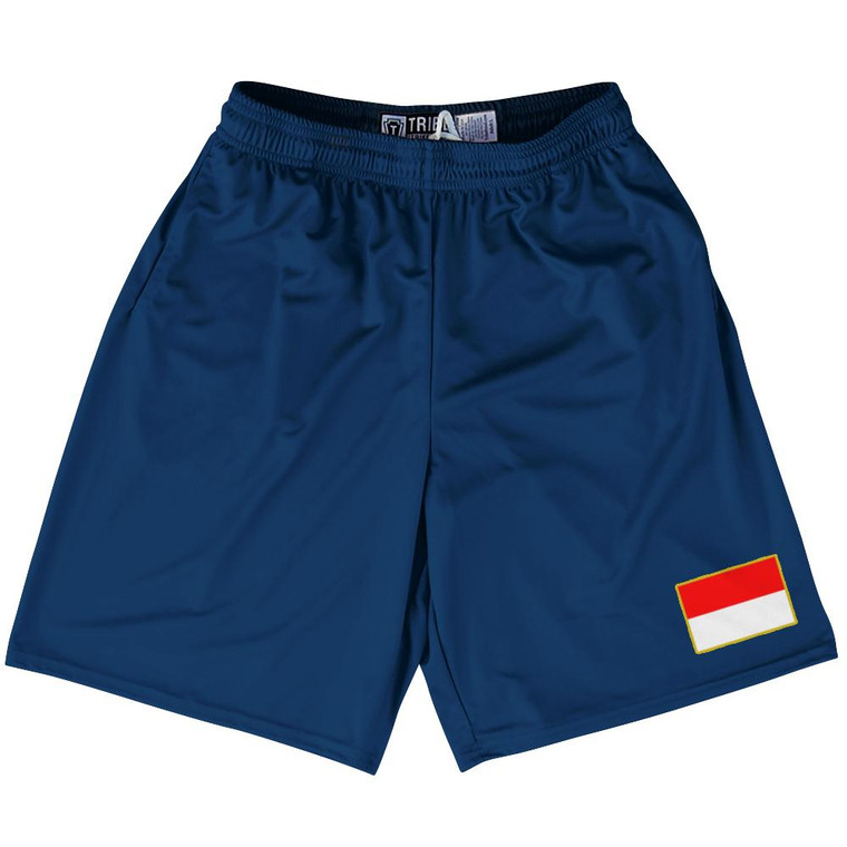 Indonesia Country Heritage Flag Lacrosse Shorts Made In USA by Ultras