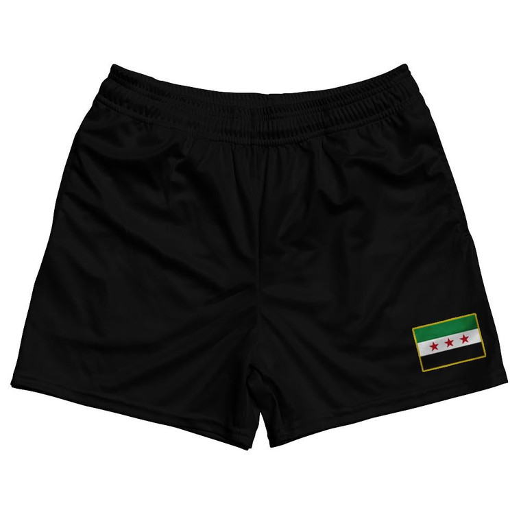 Syria Country Heritage Flag Rugby Shorts Made In USA by Ultras