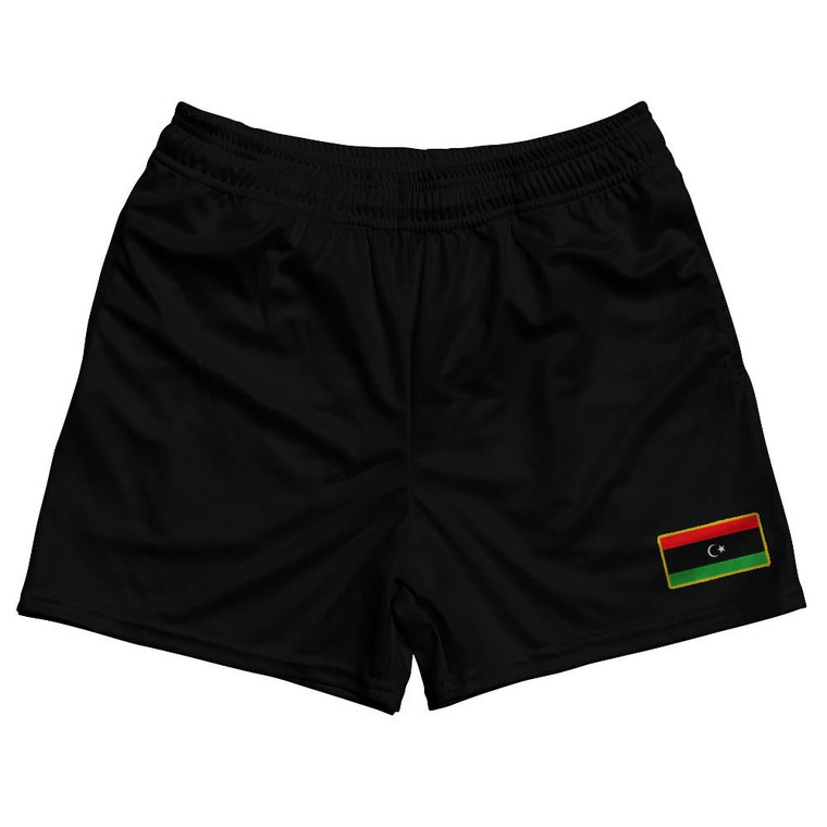 Libya Country Heritage Flag Rugby Shorts Made In USA by Ultras
