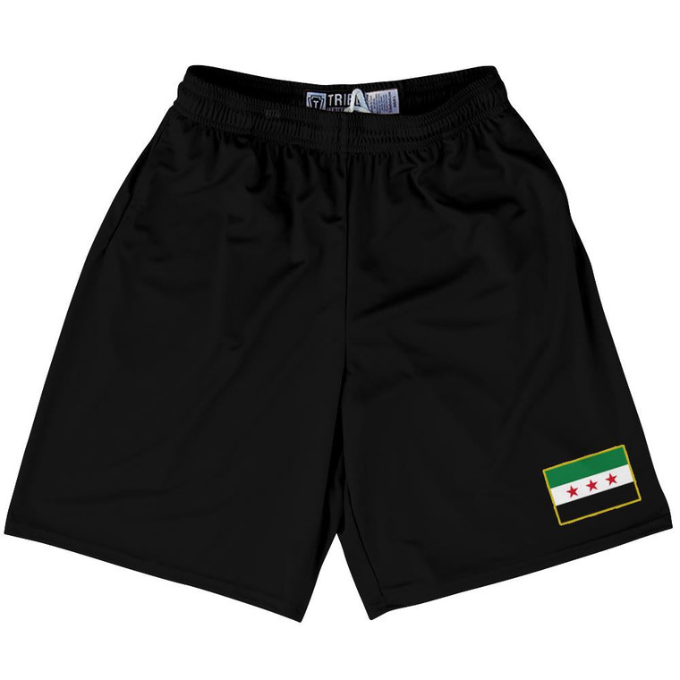 Syria Country Heritage Flag Lacrosse Shorts Made In USA by Ultras