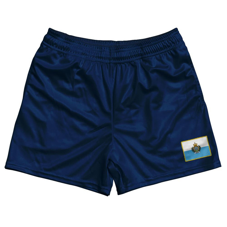 San Marino Country Heritage Flag Rugby Shorts Made In USA by Ultras